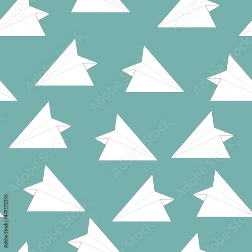 Free Download vector aircraft pattern. seamless print of paper planes for clothing or printing - GFXLoad