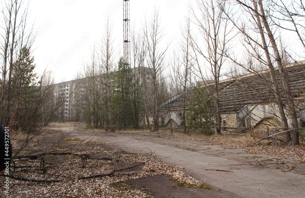 Pripyat is an exclusion zone after Black Andbult nuclear disaster at the nuclear power plant.