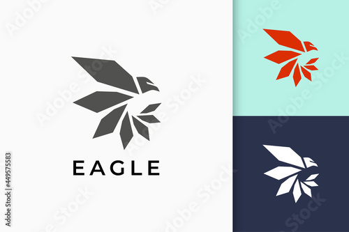 Obraz na plátně Eagle or falcon logo in modern and simple
