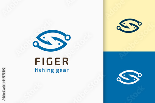 Fish or lure pictorial logo in simple and modern shape