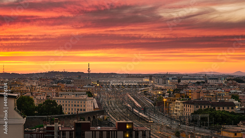 railstation Roma Termini sunset landscape © Francesco