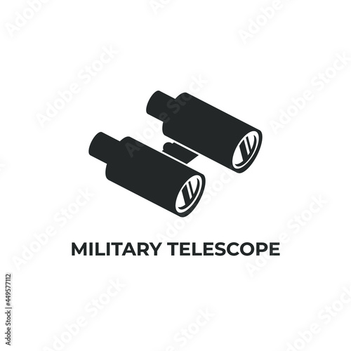Simple Logo Vector Military Telescope Equipment Spy Binocular