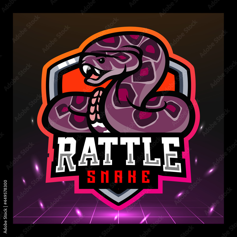 Rattlessnake mascot. esport logo design