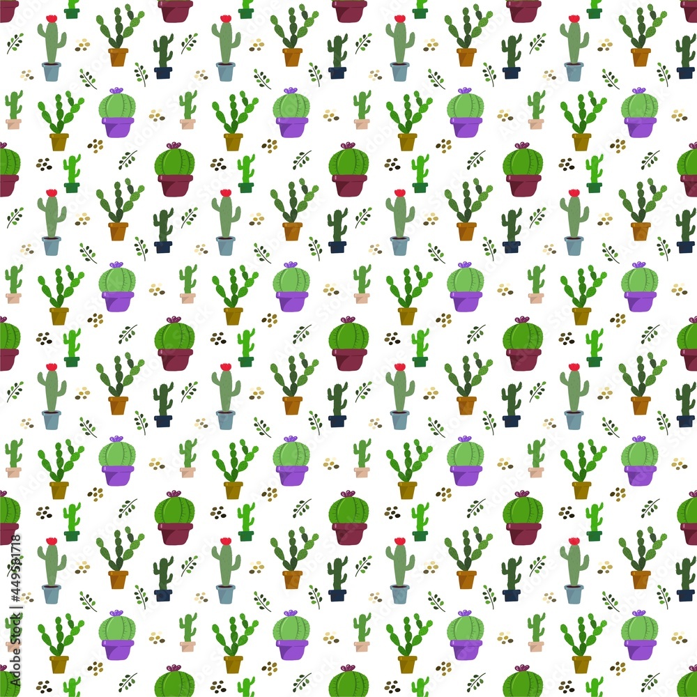 Seamless pattern with cacti . The illustration is drawn with live lines by hand in the doodle style. Design for clothing fabric and other items. Seamless pattern with cacti . The illustration is drawn with live lines by hand in the doodle style. Design for clothing fabric and other items.