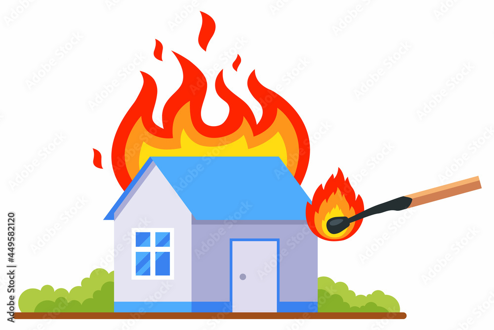 Setting Fire To The Building With Matches Specially Set Fire To A
