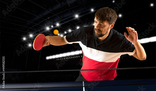 Man playing ping pong