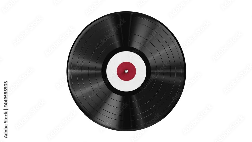 Realistic seamless looping 3D animation of the Japan national flag label vinyl record isolated on white rendered in UHD with alpha matte Realistic seamless looping 3D animation of the Japan national flag label vinyl record isolated on white rendered in UHD with alpha matte