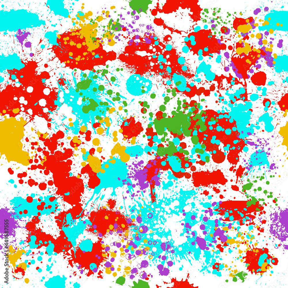 Abstract multicolored blots. Print for fabric . Seamless pattern. Vector illustration
