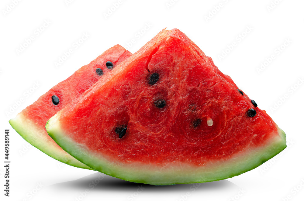2 slices of ripe watermelon isolated on a white background 2 slices of ripe watermelon isolated on a white background