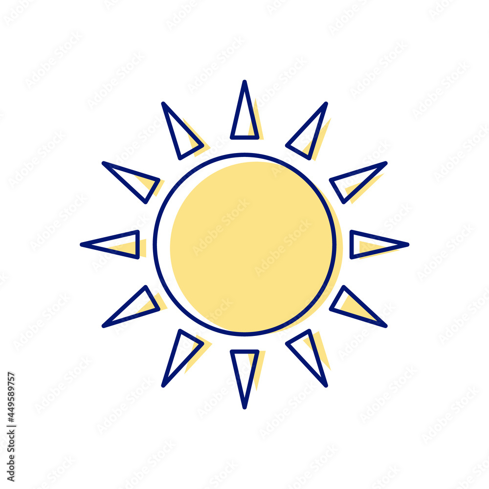 Taiwanese flag symbol flat icon. Taiwan. Oriental sun. Asian item. Isolated vector stock illustration Taiwanese flag symbol flat icon. Taiwan. Oriental sun. Asian item. Isolated vector stock illustration