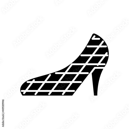 High heel wedding church glyph icon. Taiwan. Glass shoe building. Oriental custom. Isolated vector illustration