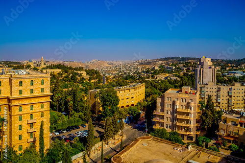 view of the city of Jerusalem from the tower of YMCA Jerusalem, Israel