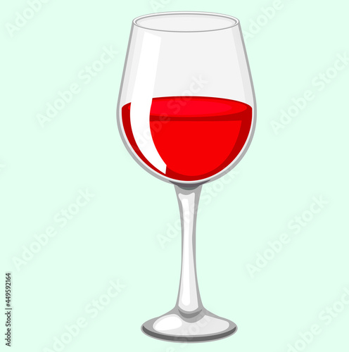 glass glass with red wine on a light background