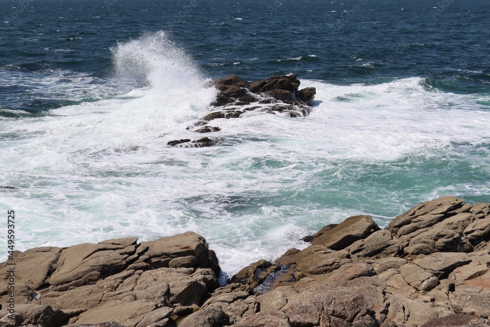 waves crashing on rocks in Quiberon waves crashing on rocks in Quiberon