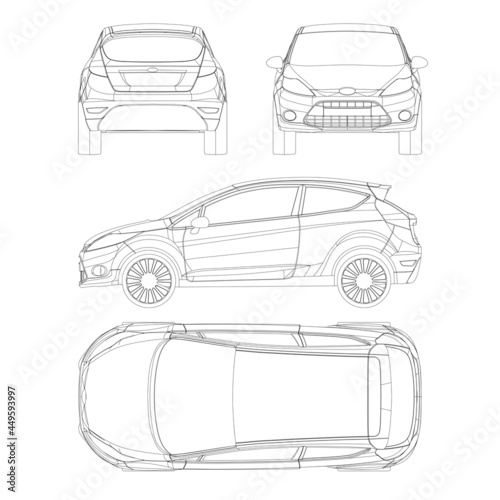 Photo Mini car vector template for car branding and advertising
