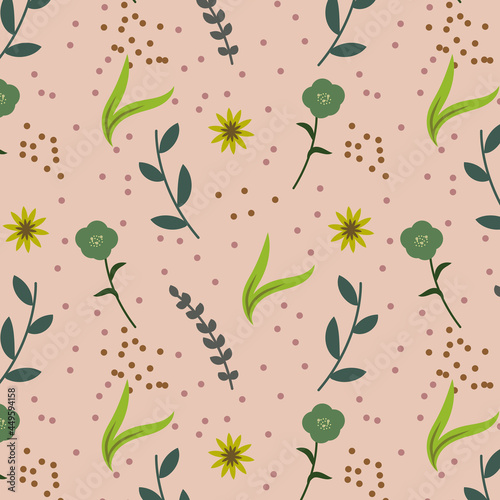 Vector illustration of a seamless floral pattern in spring for Wedding, anniversary, birthday and party. Design for banner, poster, card, invitation and scrapbook photo