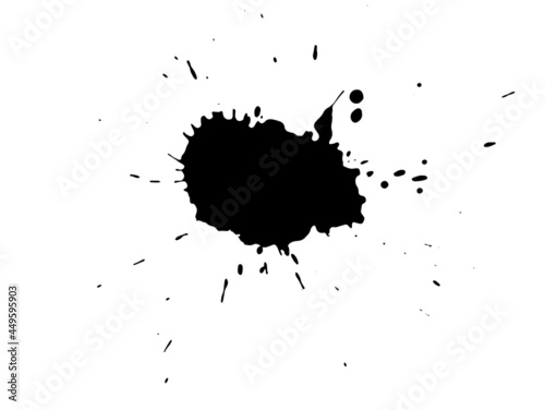 Paint stains black blotch background. Grunge Design Element. Brush Strokes. Vector illustration