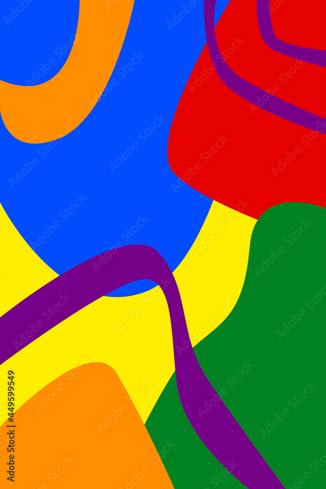 Rainbow line stripe ribbon boho minimalist shape poster template.
