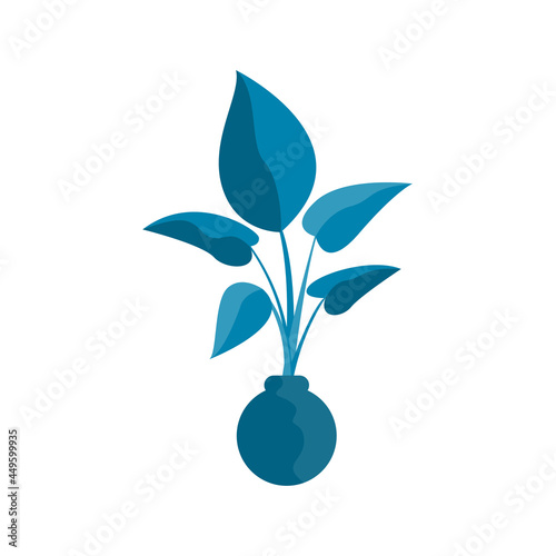 Plant ib vase pot doodle element for design kid t shirt print or poster design.