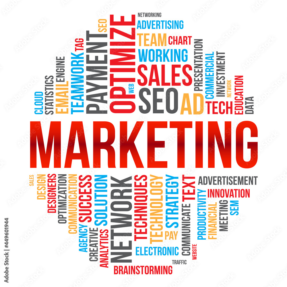 Business Concept, Digital Marketing Word Cloud Vector Template Business Concept, Digital Marketing Word Cloud Vector Template