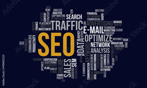 Business Concept Background, SEO Word Cloud
