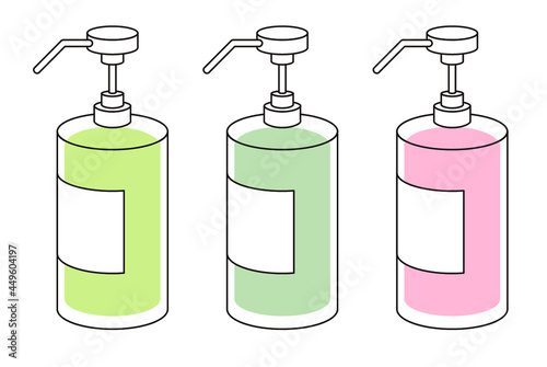 シンプルなボトルのイラストセット