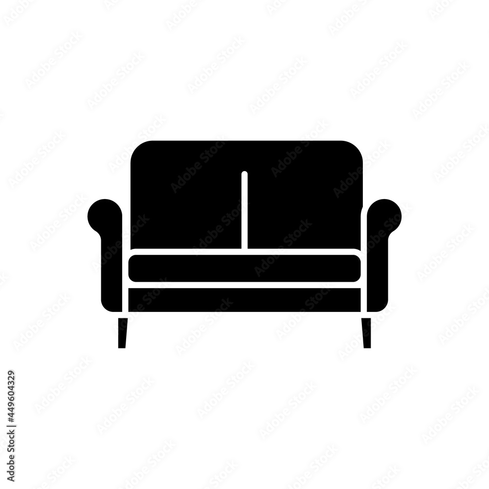 Vector sofa icon, on white background. EPS 10 format. Vector sofa icon, on white background. EPS 10 format.