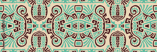 Abstract Ethnic Vector Seamless Pattern. Trendy boho tile. African textile design. Scandinavian ornament. Perfect for wallpaper, cloth, wrapping paper and other endless fill.