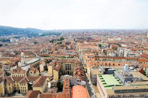 View of Turin from the observation deck of Mole Antonelliana, Turin, Italy.