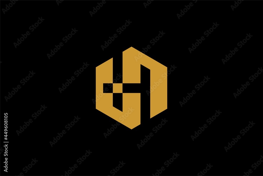 Letter H shield logo design vector. Monogram H type abstract symbol. Letter H shield logo design vector. Monogram H type abstract symbol.