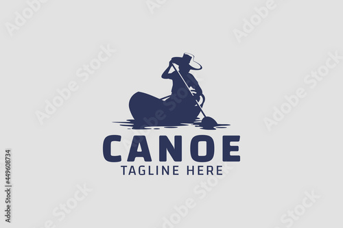 canoe logo vector graphic for any business especially for canoein, kayaking, sport, outdoor activity, etc.