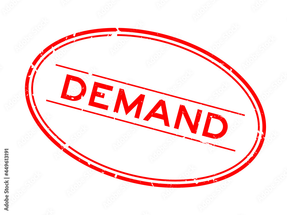 Grunge red demand word oval rubber seal stamp on white background Grunge red demand word oval rubber seal stamp on white background