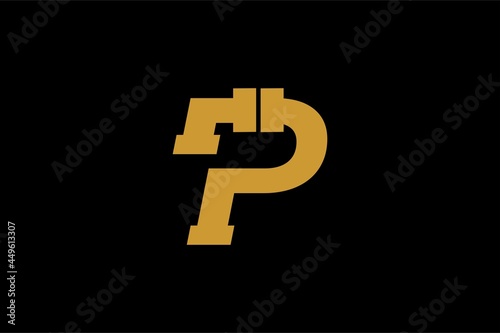 Plumbing repair logo design vector. Letter P monogram pipe illustration design. Industry vector icon.