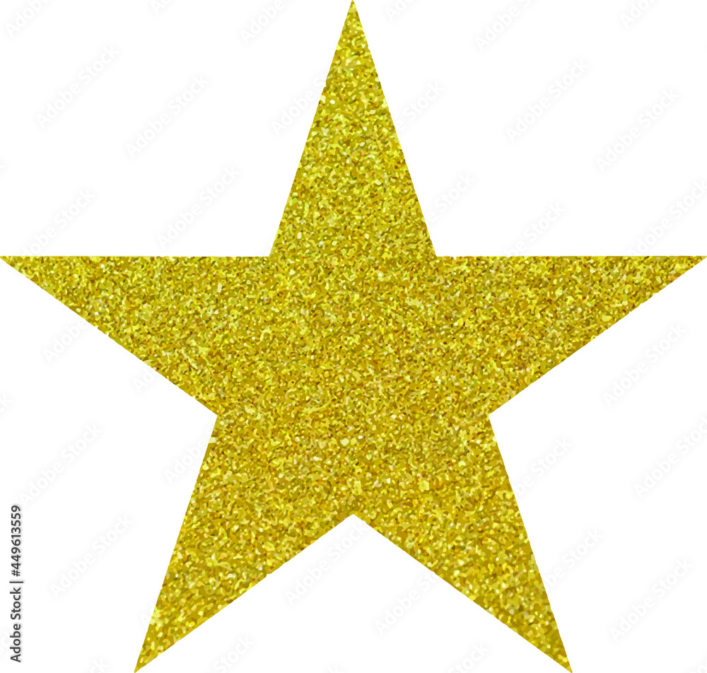 Glitter gold star vector isolated on transparent background. christmas star decoration. golden xmas sparkle of many glitter particles. vector illustration.