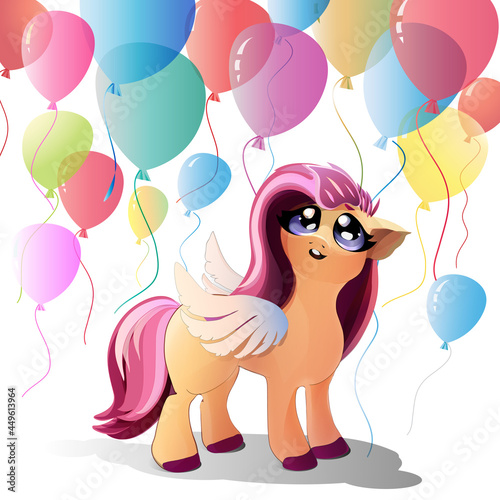 Schilderij op canvas Pony party. EPS format RGB . AI format  RGB.  JPG format  RGB