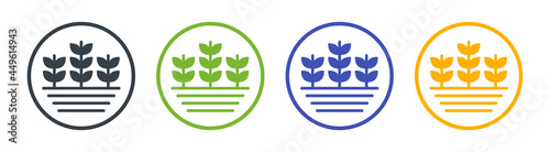 Tableau sur toile Agriculture crops icon. Farm plant symbol vector illustration.