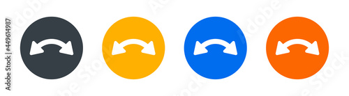 Flexible arc arrow icon set.