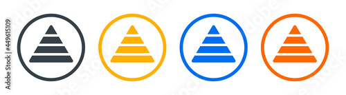 Pyramid diagram icon vector isolate on white background.