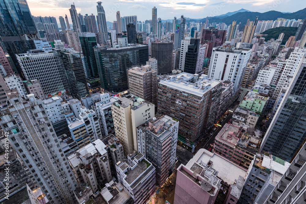 Obraz premium High-rise buildings at Hong Kong central area.