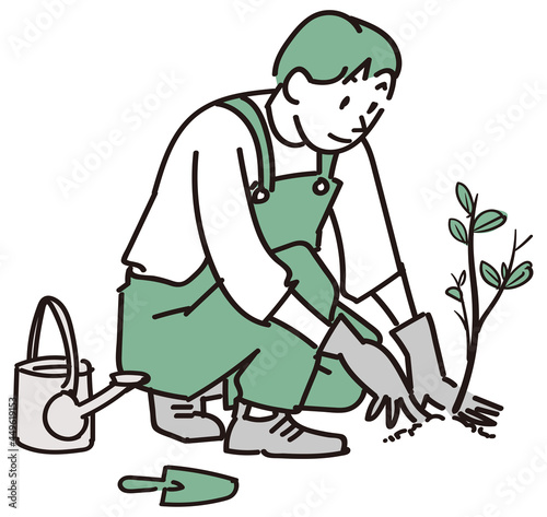 苗木を植える
