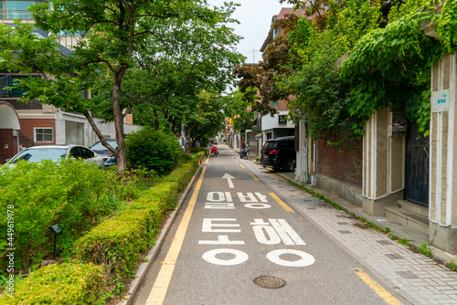 韓国のソウルの観光名所を旅行している風景 A scene from a trip to a tourist attraction in Seoul, South Korea. © Hello UG
