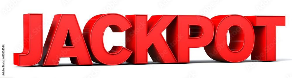 Jackpot word made from red isolated on white background. 3d illustration. Jackpot word made from red isolated on white background. 3d illustration.