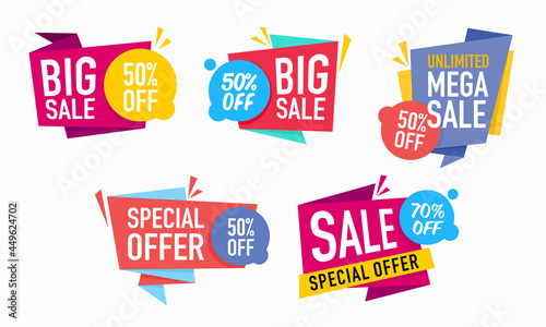 Vector illustration of big sale layout and special discount offer. Suitable for design elements of product promotions, online store discounts, and shopping festivals banner.