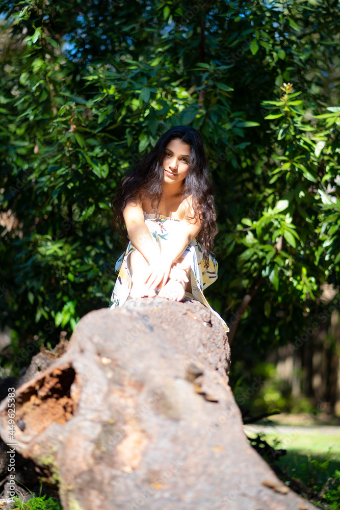 girl in the forest on summer