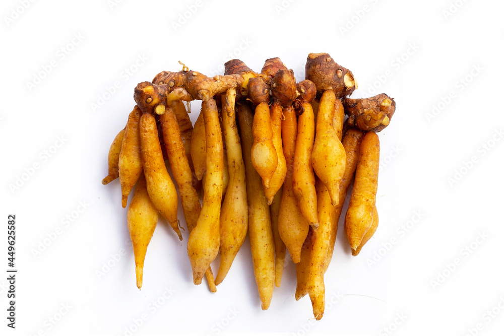 Finger root on a white background. Finger root on a white background.