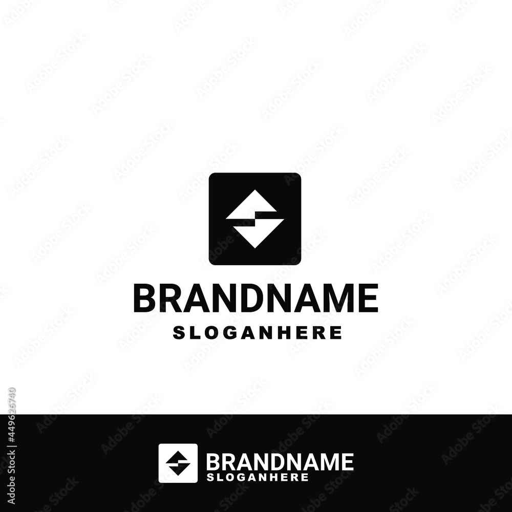 Naklejka premium Letter S Square shape logo design vector