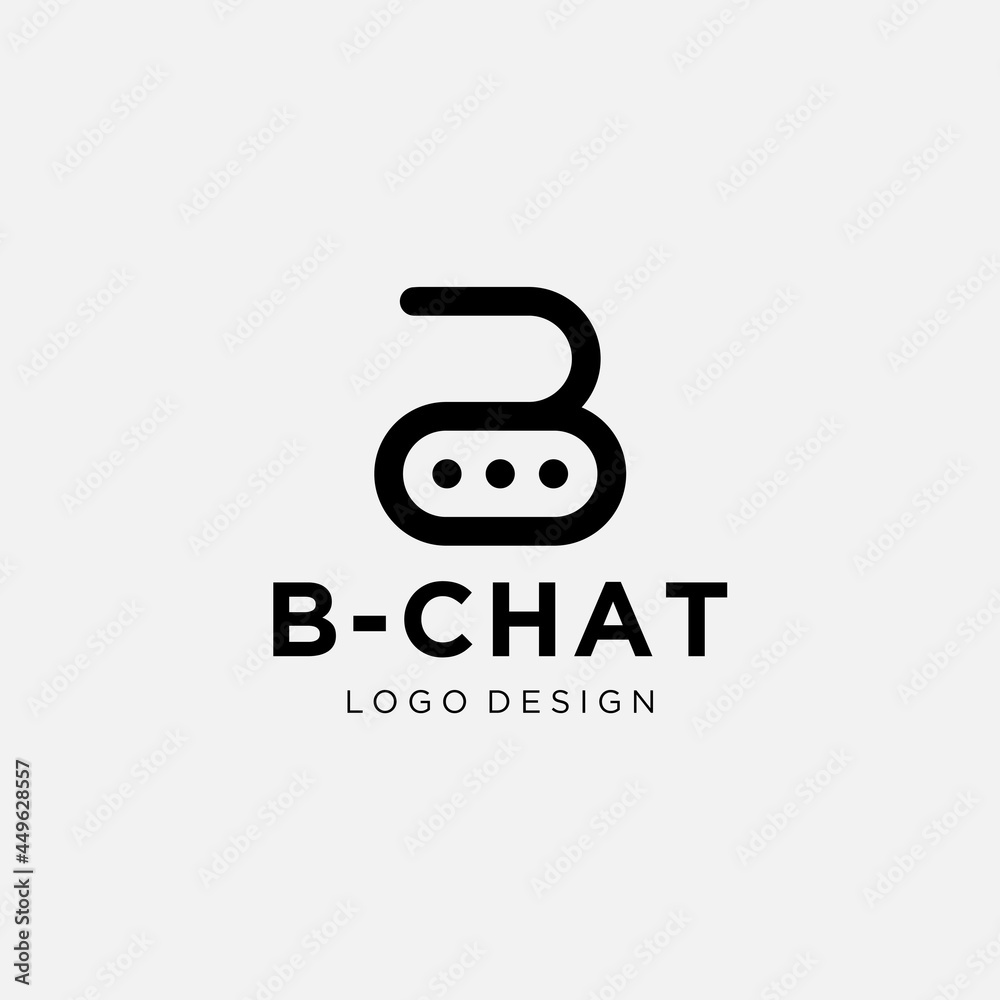 letter B and chat logo design template elements letter B and chat logo design template elements