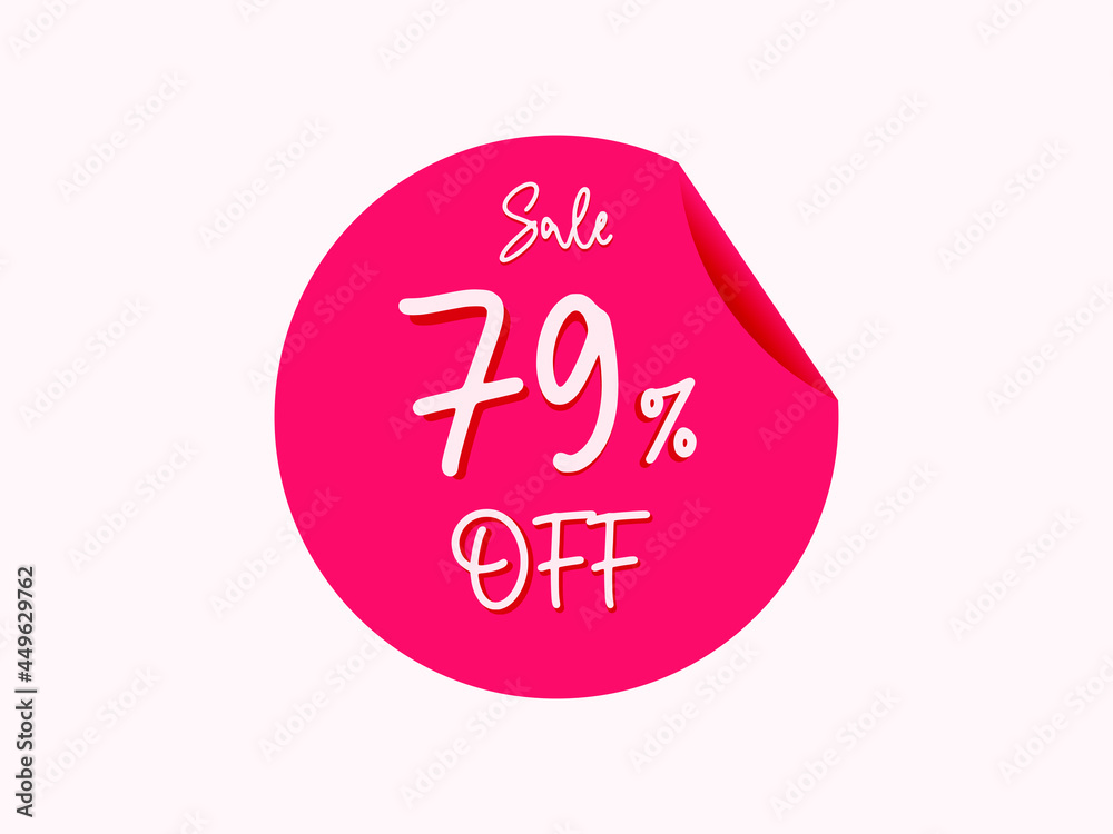 79 percent off sticker, 79% off sale of special offers 79 percent off sticker, 79% off sale of special offers