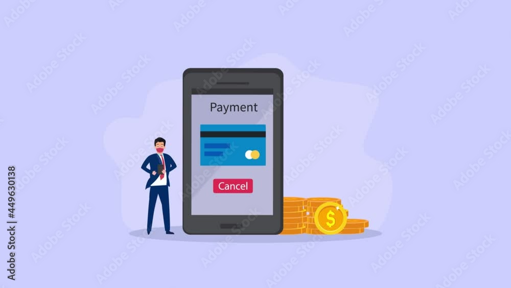 Businessman cancel online payment with credit cart Businessman cancel online payment with credit cart