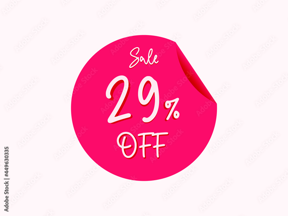 29 percent off sticker, 29% off sale of special offers 29 percent off sticker, 29% off sale of special offers